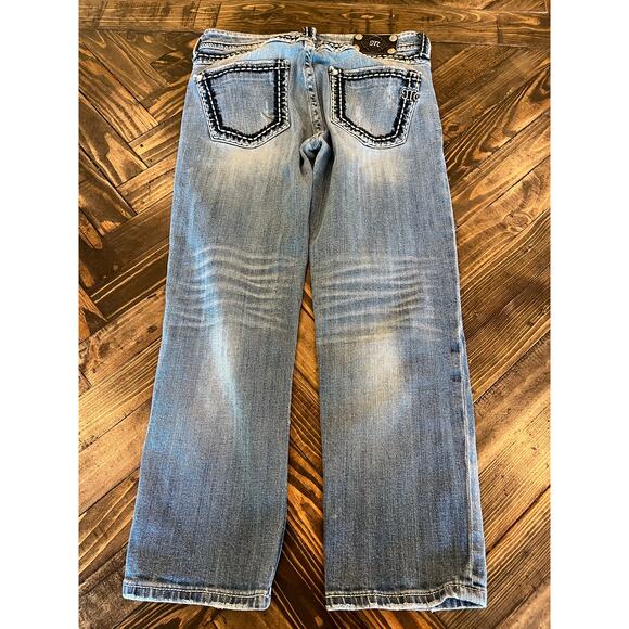 Miss Me Boyfriend Jeans Women 27 Thick Stitch Y2K Grunge Western Cowgirl Aztec - Picture 4 of 12